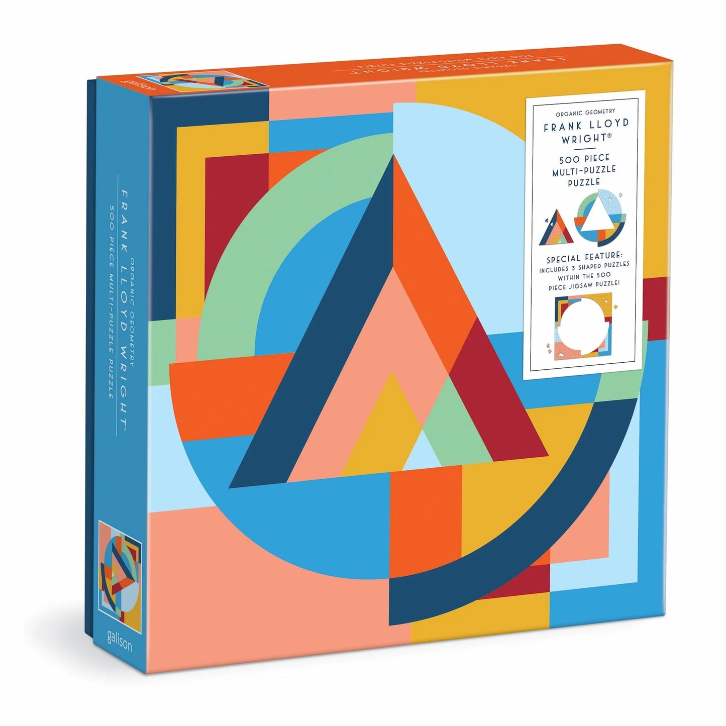 GALISON Frank Lloyd Wright Organic Geometry 500 Piece Multi-Puzzle Puzzle