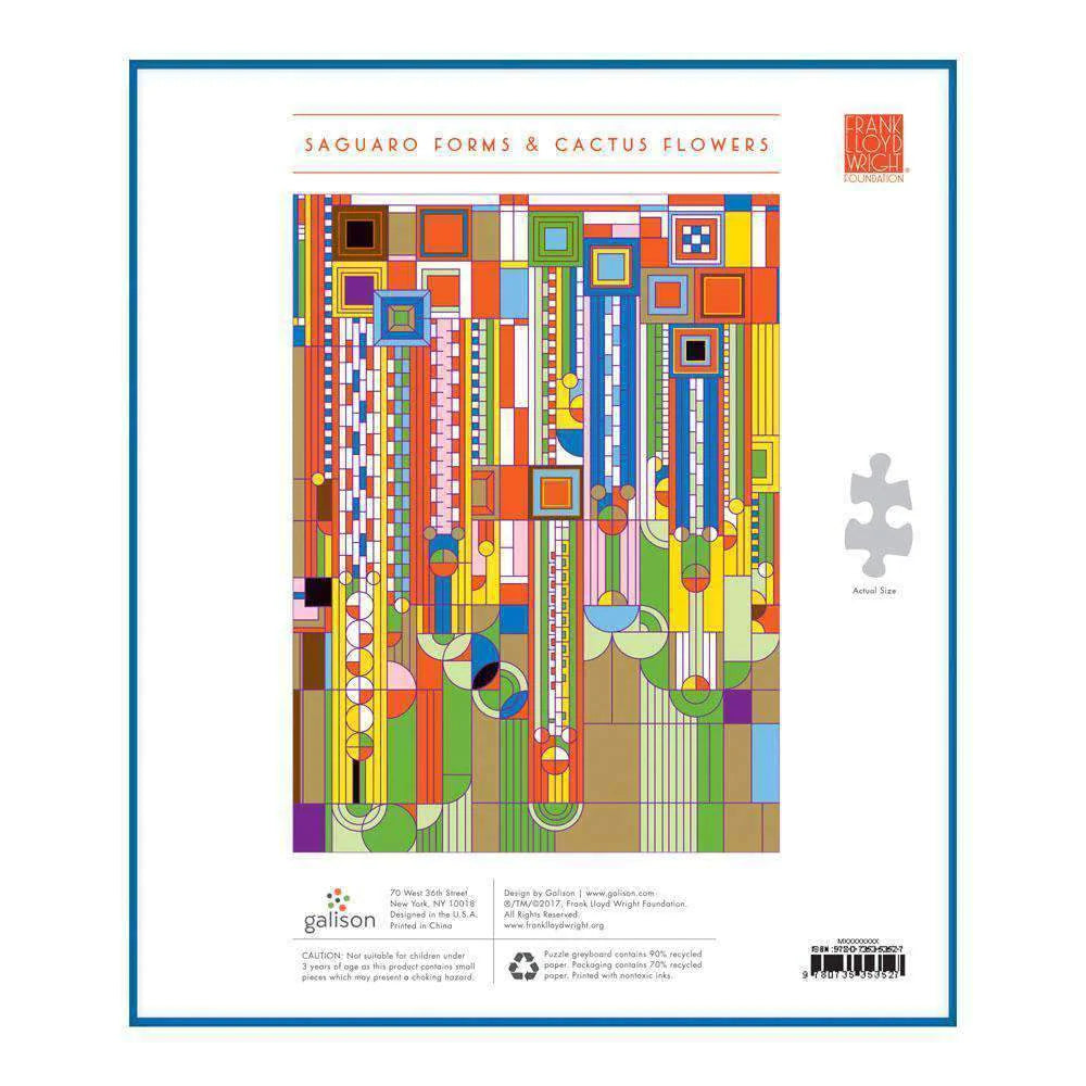 GALISON Frank Lloyd Wright Saguaro Cactus And Forms Foil Stamped 1000 Pc Puzzle