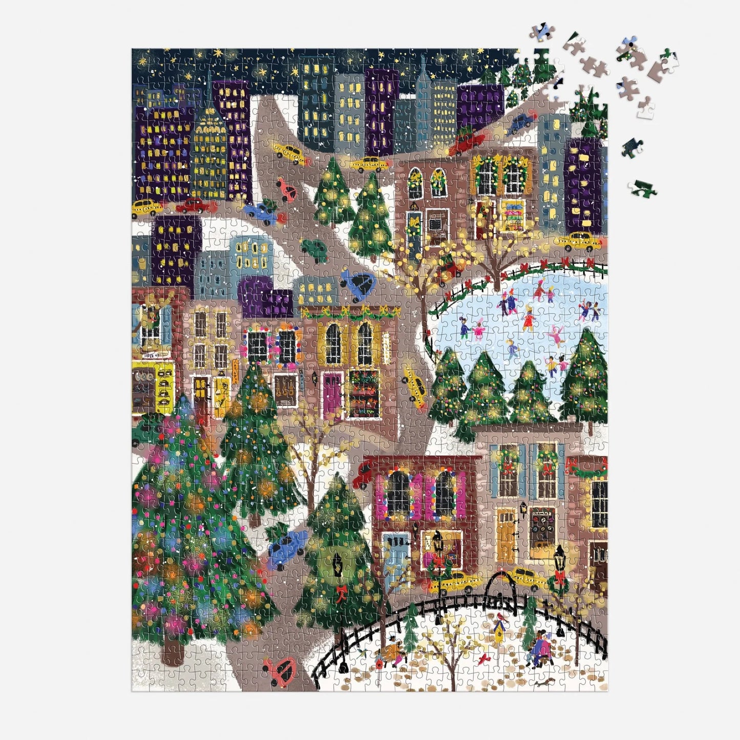 GALISON Joy Laforme Sparkling City 1000 Piece Foil Puzzle In a Square Box