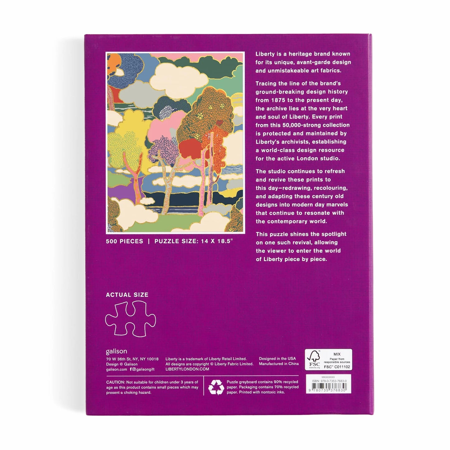 GALISON Liberty Prospect Road 500 Piece Book Puzzle