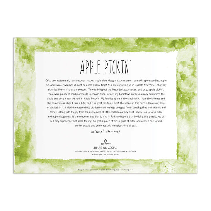 GALISON Michael Storrings Apple Pickin' 1000 Piece Puzzle