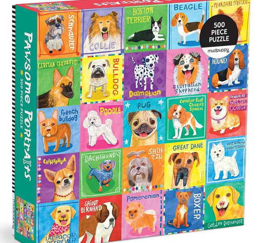 MUDPUPPY Pawsome Portraits 500 Piece Family Puzzle