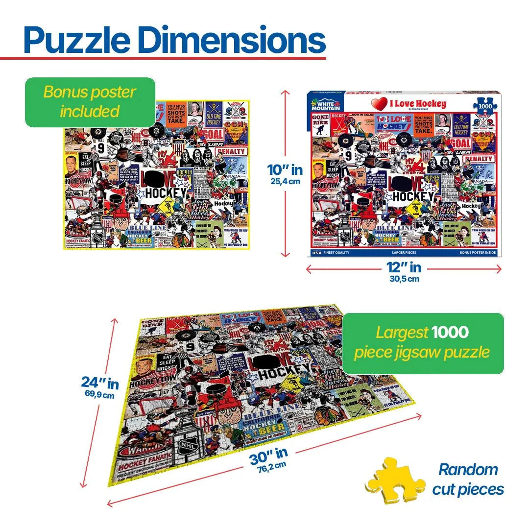 WHITE MOUNTAIN I Love Hockey (1770pz) 1000 PCS