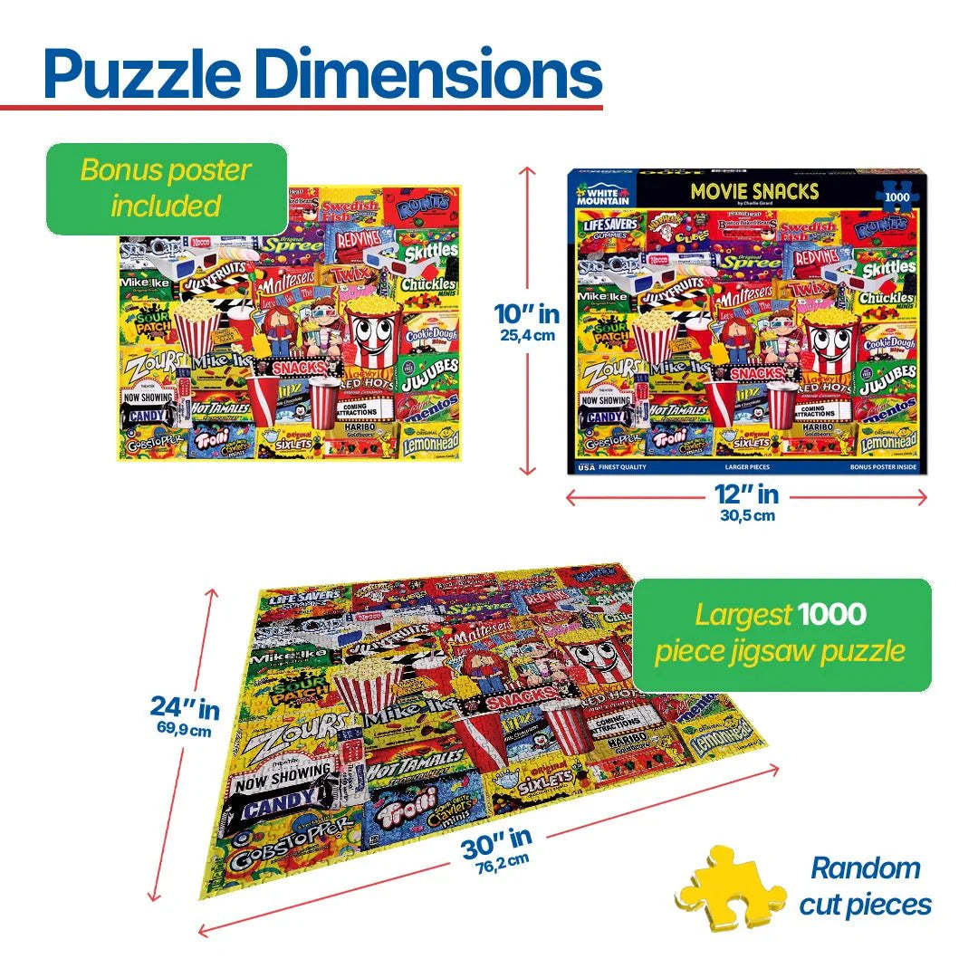 WHITE MOUNTAIN Movie Snacks (1884pz) 1000 PCS