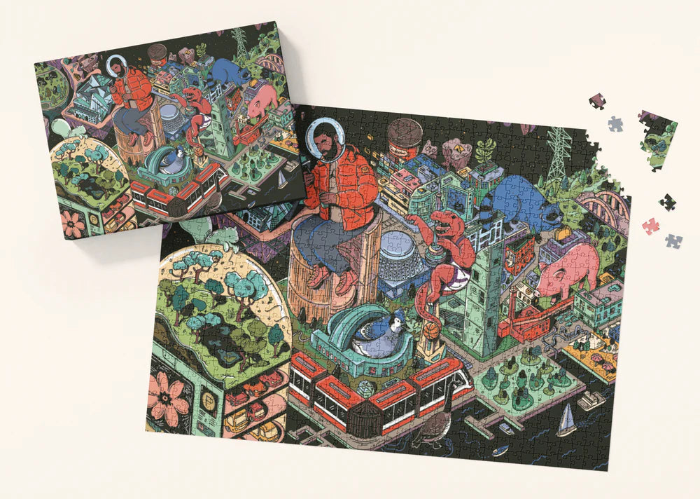 MANGO PUZZLES Space Jam Toronto | 1000-piece Puzzle for Adults | Artwork by Kathleen Fu