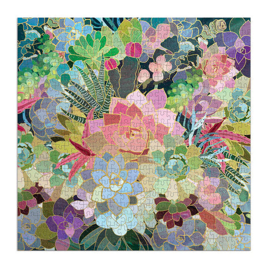 GALISON Succulent Mosaic 500 Piece Foil Puzzle