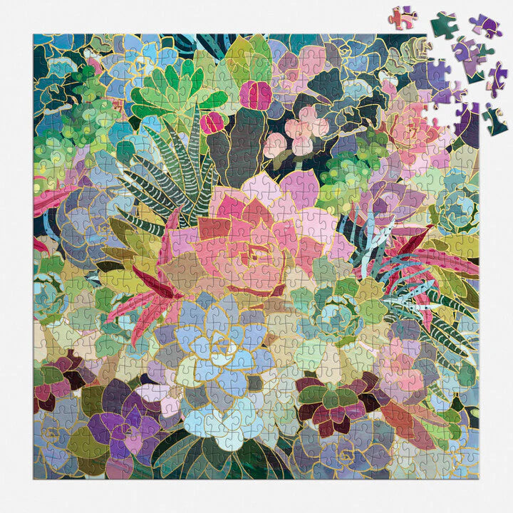 GALISON Succulent Mosaic 500 Piece Foil Puzzle