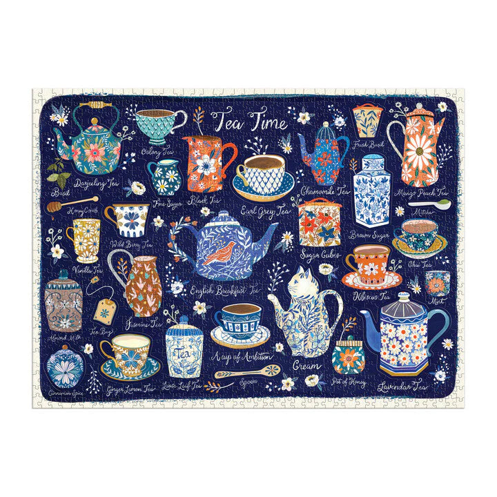GALISON Tea Time 1000 Piece Puzzle with Shaped Pieces