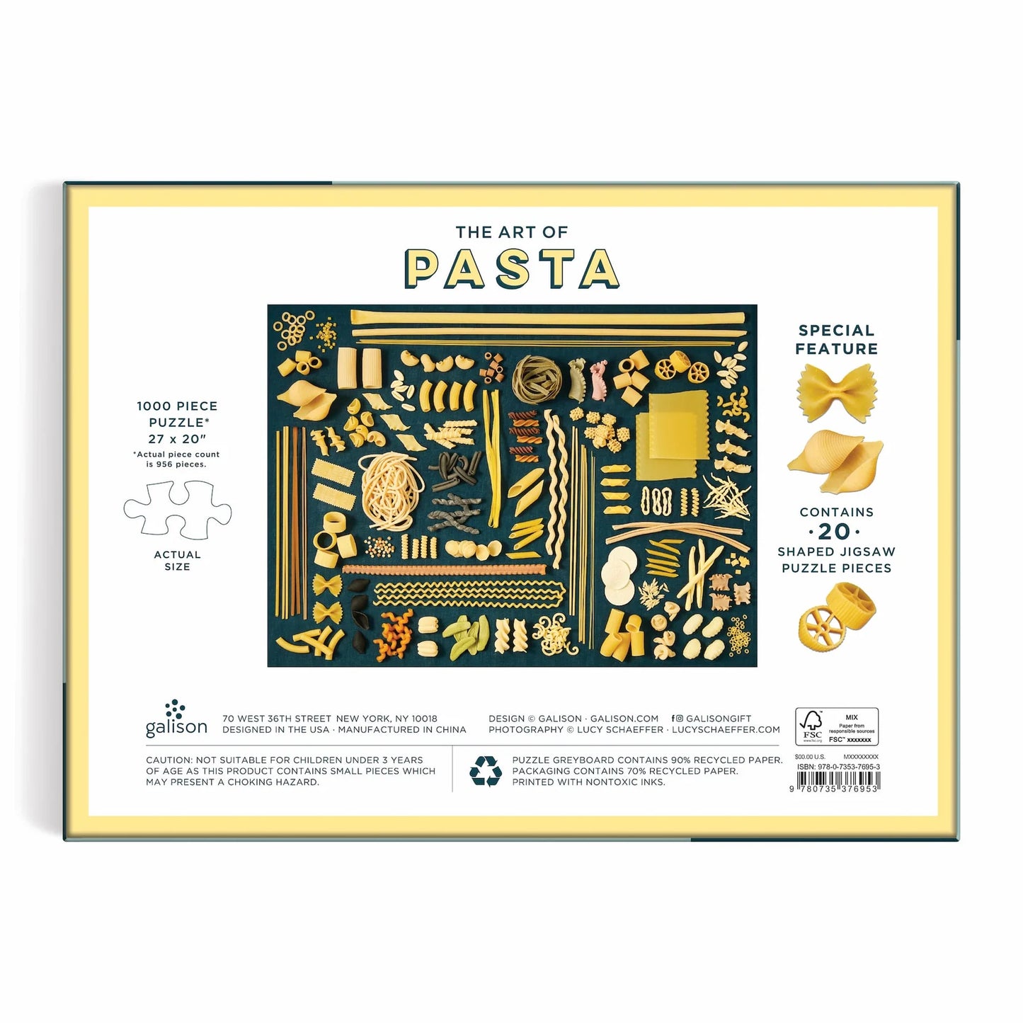 GALISON The Art of Pasta 1000 Piece Puzzle with Shaped Pieces