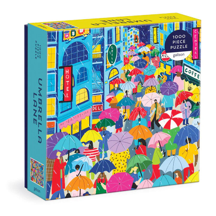 GALISON Umbrella Lane 1000 Piece Puzzle in Square Box