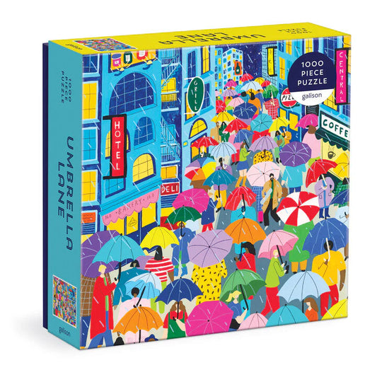 GALISON Umbrella Lane 1000 Piece Puzzle in Square Box