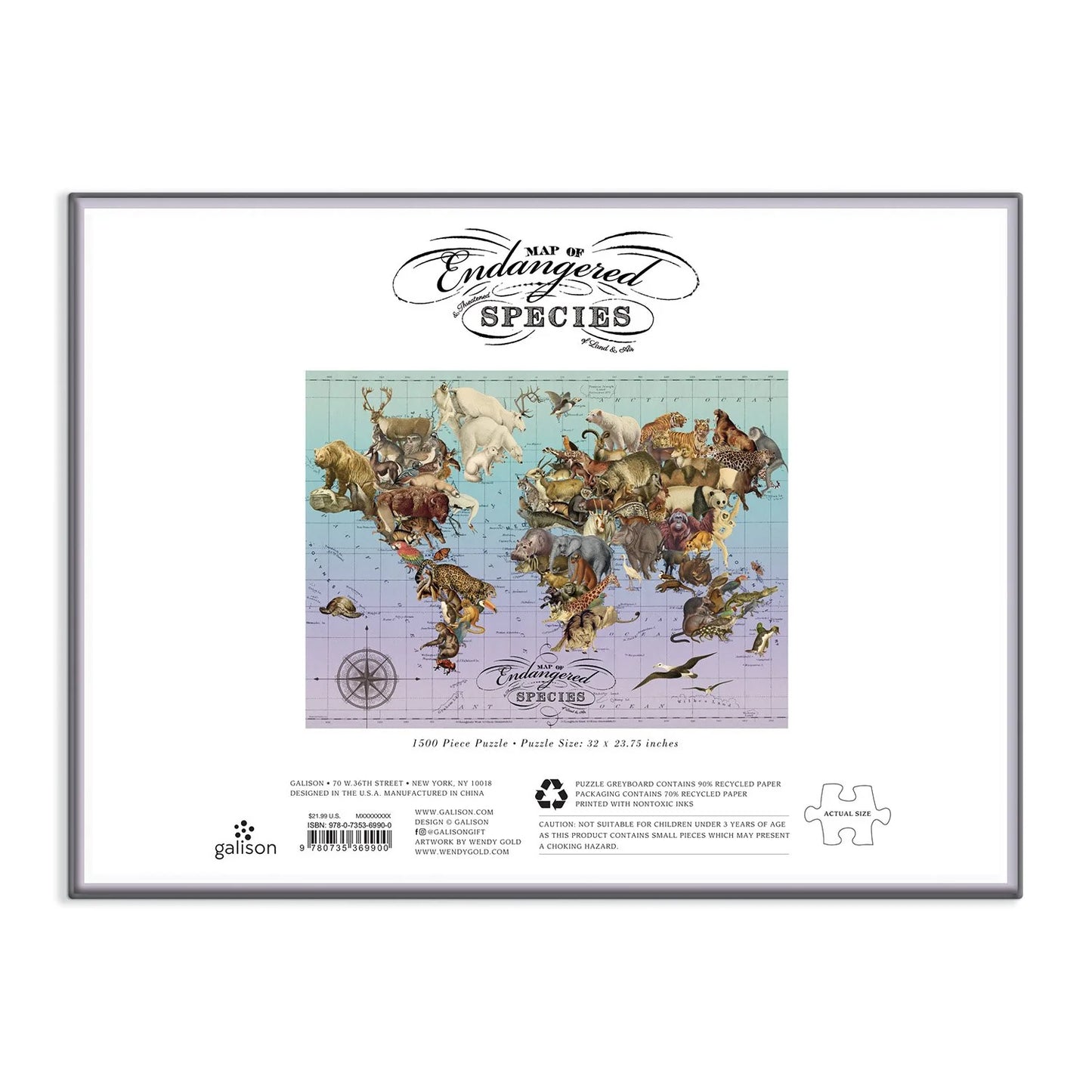 GALISON Wendy Gold Endangered Species 1500 Piece Puzzle
